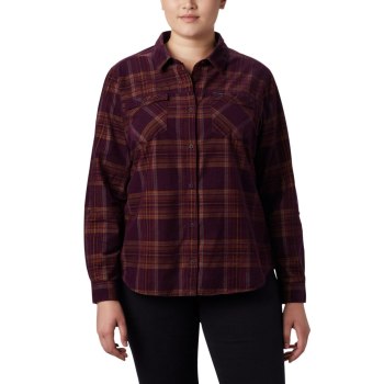 Columbia Ženske Košulje - Times Two Corduroy Long Sleeve Plus Size Crne Roze | VPCX-80173
